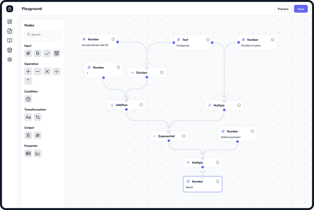 Visual workflow interface